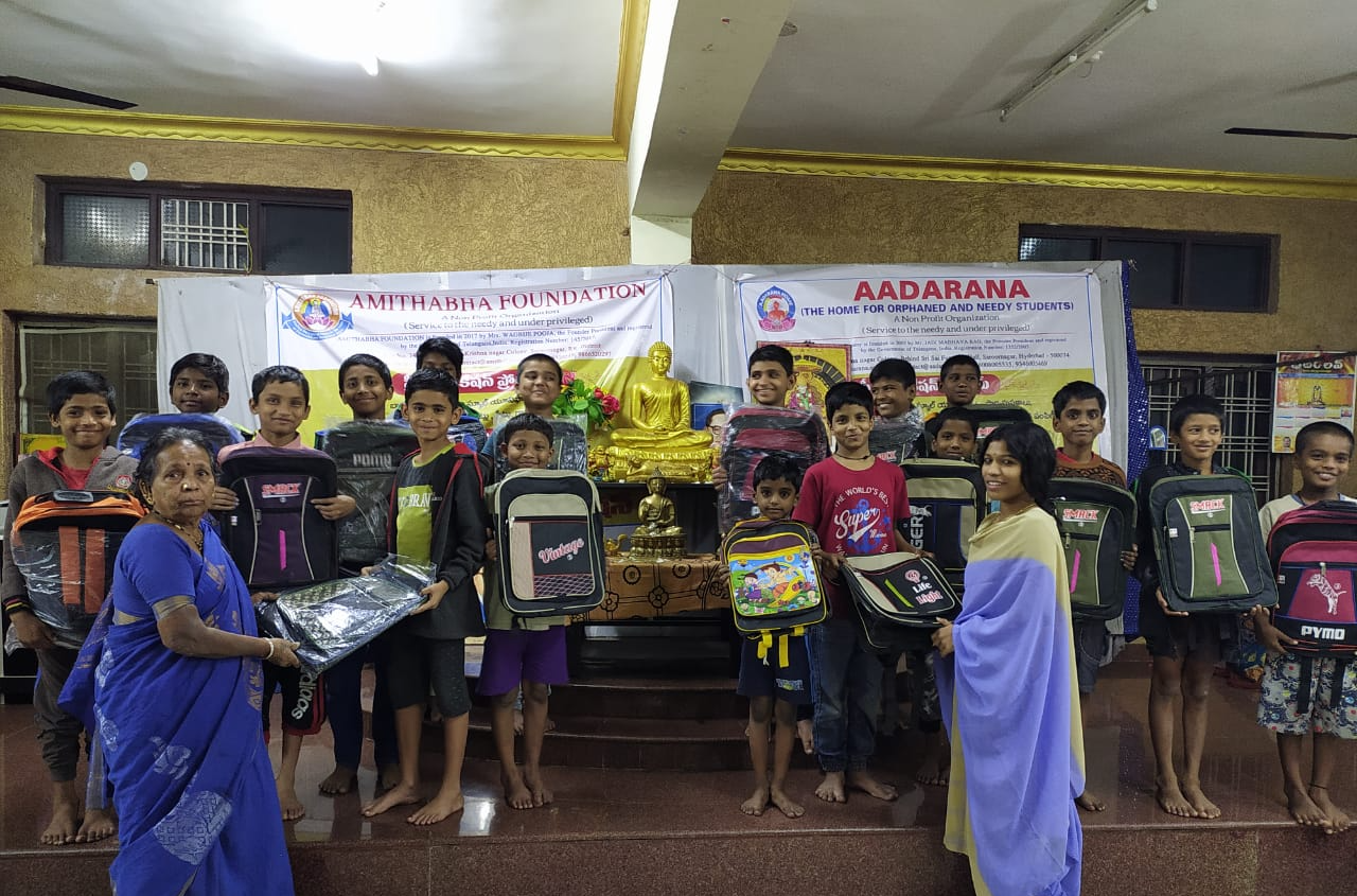 School bag distribution to children