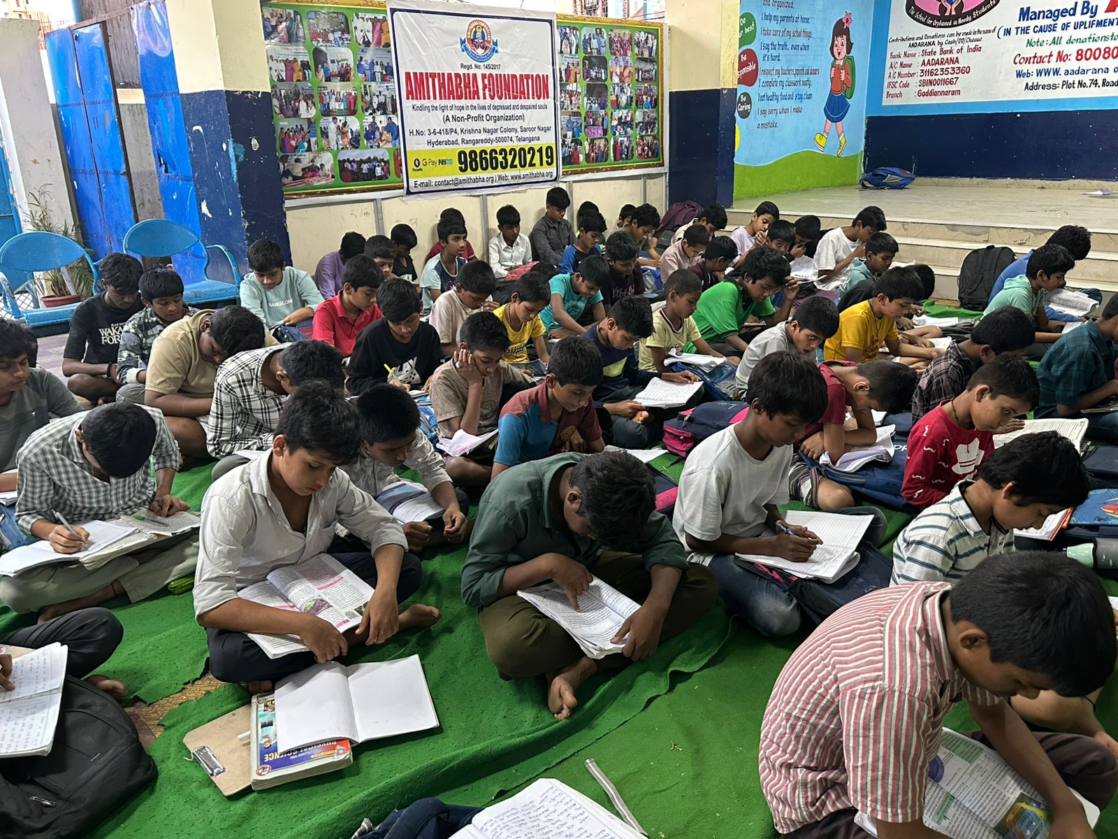 Students studying in the Foundation's study hall