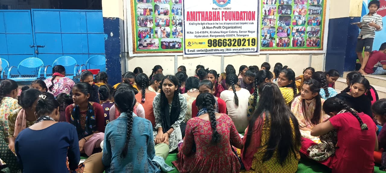 Girls in a group empowerment session